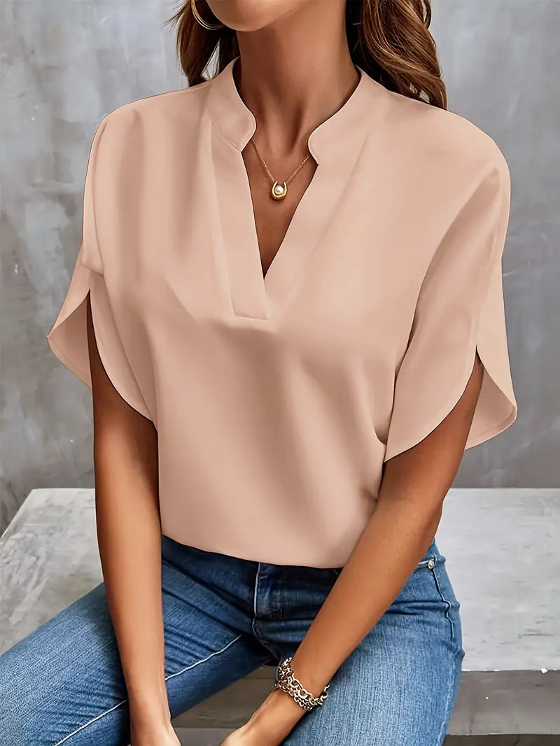 Crystal - Elegant V-neck Blouse