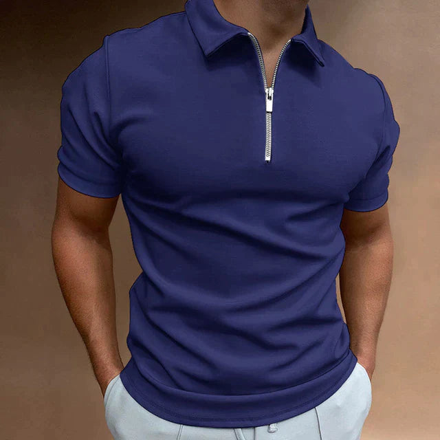 Lucas - Trendy Men's Polo Shirt with Zipper