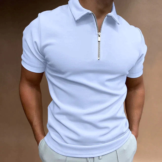 Lucas - Trendy Men's Polo Shirt with Zipper