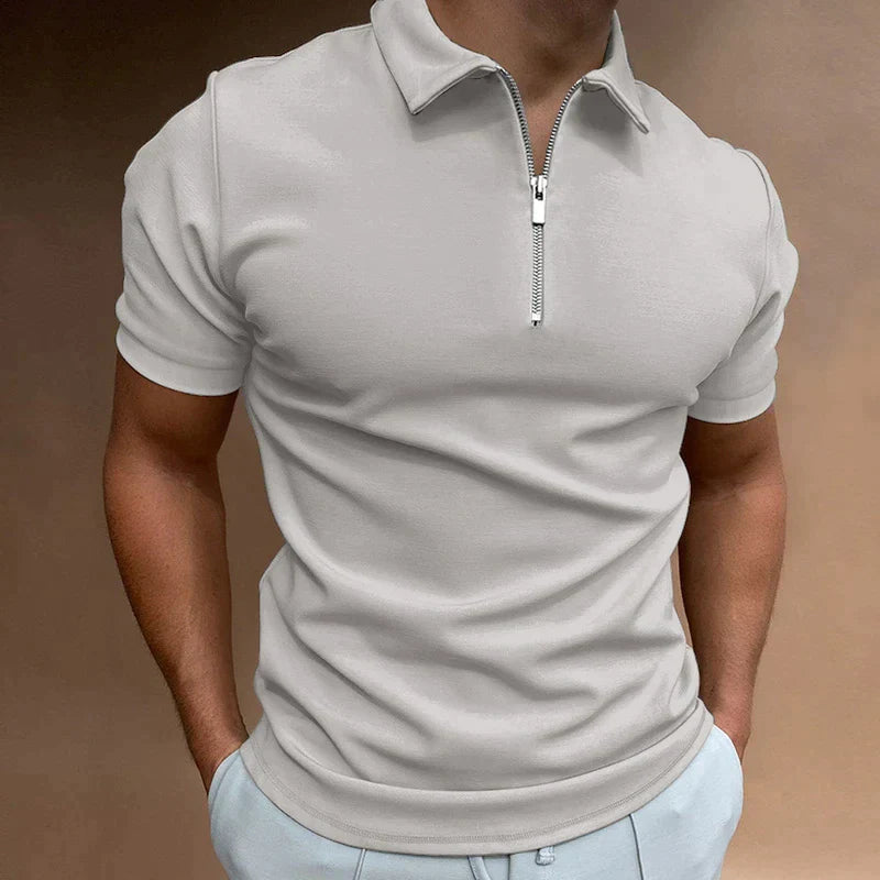 Lucas - Trendy Men's Polo Shirt with Zipper